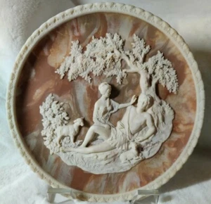 Gayle Bright Appleby Incolay Stone Sculpture Plate ~ A Thing of Beauty ~ Keats  - Picture 1 of 7