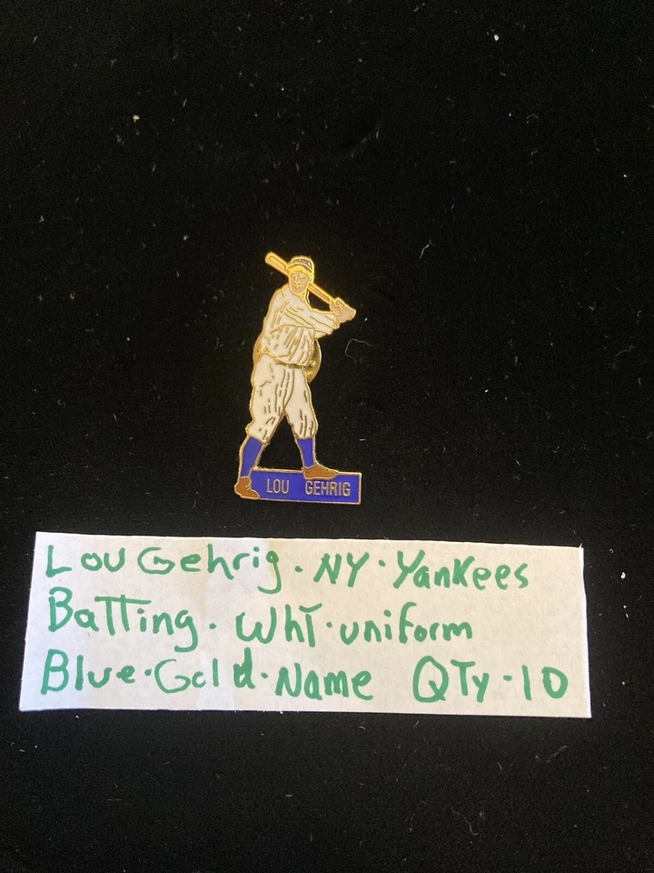 复古翻领胸针 罕见 Lou Gehrig,纽约洋基队 — 第 1/1 张图片