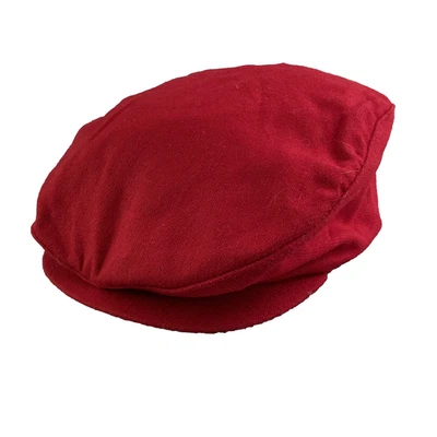 Vintage Nike Newsboy Wool Blend Cap Hat Red XL Golf  Made in USA Cabbie Academia - Image 1 of 4