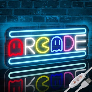 Retro Arcade Game Room Neon Sign - Arcade Neon Light Sign USB Powered Dimmable - Picture 1 of 9
