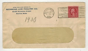 1930 RICHMND LIVE POULTRY CO. BOSTON MA USAGE CHICKENS - Picture 1 of 1