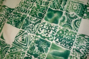 4.5 yds Marcus Bros Fabric Cotton Cheater Batik Jade Green Quilt Craft 44"x 162" - Picture 1 of 8