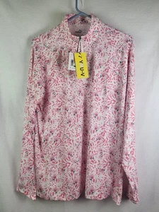 NWT WOMEN'S PUMA YOUV MARIPOSA PULLOVER 1/4 zip SIZE L STRAWBERRY BURST - Picture 1 of 13