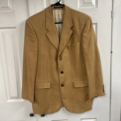 Chaqueta Abrigo Deportivo Vintage Chaps Ralph Lauren Para Hombre Beige Ultra Gamuza Talla 40R Foto 1 de 4