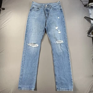 Jeans Levis 501 para mujer 28x32 (real 30x32) azul denim botón mosca ajuste clásico - Imagen 1 de 12
