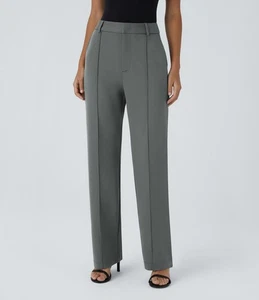 Halara Flex™ High Waisted Zipper Pocket Straight Leg Arbeitshose Sedona Sage - L - Bild 1 von 17