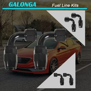 Manguera Fit Fluid Line 2 piezas aluminio 10AN AN-10 90° giratoria combustible aceite gas montaje final - Imagen 1 de 9