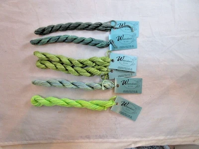 Watercolours by Caron  6 Skeins Assorted Greens  10 yds. Pima Cotton  B131 - Image 1 of 2