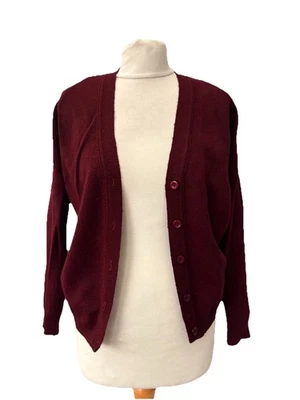 Cárdigan Charles Kirk Borgoña Talla 34” 12-13 Años Manga Larga Cuello en V Acrílico Foto 1 de 4