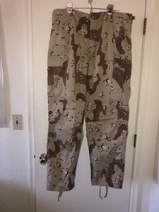 Vintage 80s Military Combat Pants Mens L Reg Desert Camo Chocolate Chip Trousers BDU - Bild 1 von 11