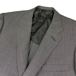 Saks Fifth Avenue Men's 100% Wool Blazer Black/White Houndstooth • Size 46R