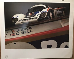 Porsche 962 J Ickx, D Bell, - ¡Póster original de coche de fábrica! Raro 🙂 - Imagen 1 de 2