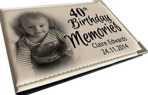 Photo album, Memory keepsake book, 40th birthday gift, Personalised design. - Picture 1 of 12