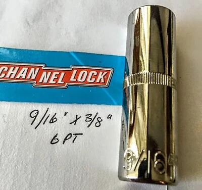 CHANNELLOCK  9/16" x 3/8" DR     SAE DEEP SOCKET  6 Point Free USA Shipping - Image 1 of 4