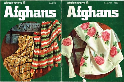 Afghans Columbia Minerva Afghan Pattern Book Crochet Knit 1975 Vintage - Image 1 of 4