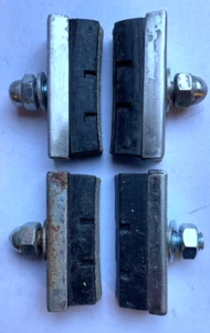 2 Prs BLOQUES DE FRENO BICICLETA BICICLETA PINZA CUERO FACETADO para LLANTAS DE ACERO - Imagen 1 de 1