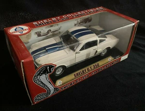 1966 Shelby Collectibles GT350 White with Blue Stripes 1:18 Scale DC35001 - Picture 1 of 8