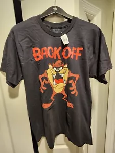 Tasmanian Devil Back Off Black SHIRT (Large) 19x27 Taz Looney Tunes New with tag - Picture 1 of 1