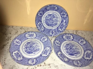 antike Ridgways orientalisches England, blauer Goldrand, 2 Brot & Butter & Obstschalen - Bild 1 von 9