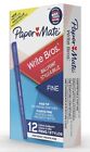 PAPER MATE WRITE BROS STICK BALLPOINT PEN BLUE INK 0.8mm FINE PT. DOZEN 3361131