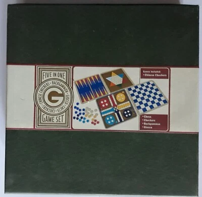 loopnyc five in one game set chess checkers backgammon Chinese checkers giocco - Image 1 of 4