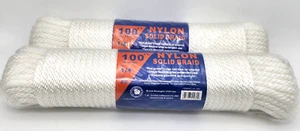 X2 100 ft T.W. Evans Nylon Solid Braid 1/4" Size #8 Break Strength 1250 Lbs - Picture 1 of 1