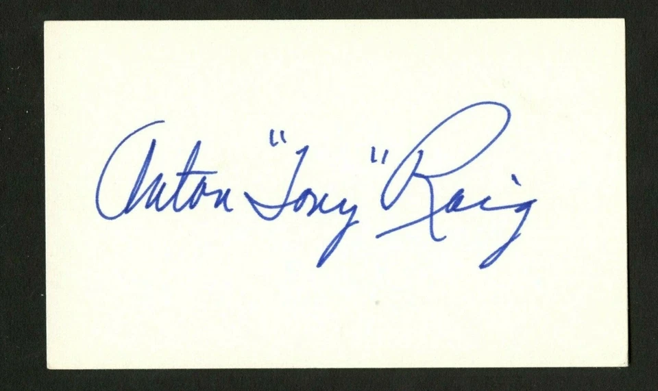 Anton Tony Roig d.2010 signed autograph auto 3x5 index card Baseball Player 9937 - Image 1 of 1