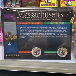 Massachusetts P & D Mint Quarter Set American Colorized Statehood Collection Lot - Picture 1 of 2