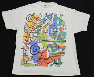 Rare Vintage PEPE JEANS Jeanswear World Service Single Stitched T Shirt 90s OSFA - Picture 1 of 9