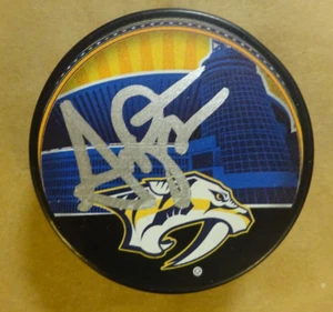 Autografato Andrew Brunette Head Coach firmato Nashville Predators Hockey Puck - Foto 1 di 4