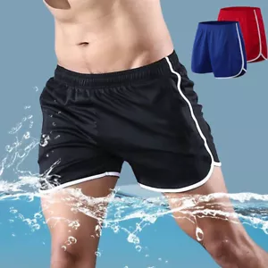 Summer Men Beach Shorts Pants Sports Casual Quick Dry Solid Surfing Hot Shorts - Picture 1 of 20