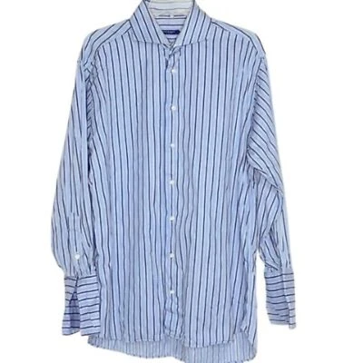 Burberry London Men's Blue Striped Luxury Dressy Career Designer Button Down - Image 1 of 4
