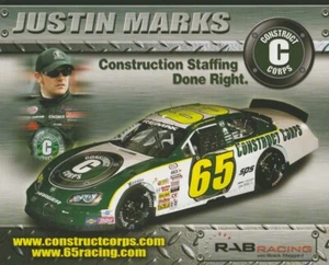 2007 Justin Marks Construct Corps Dodge Charger ARCA Hero Card - Picture 1 of 2