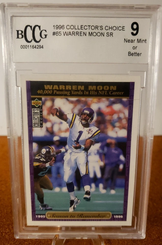 Warren Moon 1996 (VIKINGS) Collector's Choice #65 BCCG 9 MINT LOW POP!!! - Image 1 of 2