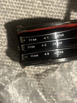 SOLIGOR 55mm Close-Up Filter Set +1 +2 +3 with Original Case 3 Filters  #012 - Image 1 of 4