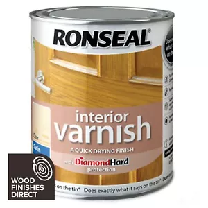 Ronseal Diamond Hard Interior Varnish - 250ml, 750ml & 2.5L - Clear - Picture 1 of 4