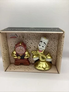 Disney Beauty & the Beast Cogsworth & Lumiere Salt Pepper Shakers NEW - Picture 1 of 4