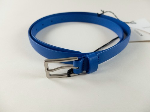 Cintura BOTTEGA VENETA blu cobalto sottile pelle francese 90 36 adatta a vita 34 pollici
