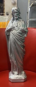 VINTAGE UNIVERSAL STATUARY CHICAGO - SACRED HEART JESUS STATUE 18"×6" - Picture 1 of 4