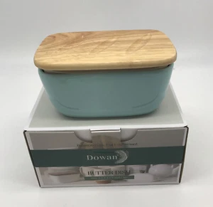 Dowan Porcalin Butter Dish Covered Blue - Picture 1 of 7