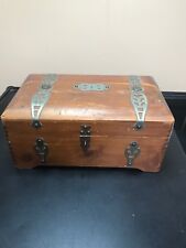 Vintage Jewelry Box McGraw Box Company NY. Rounded Treasure Chest Top. Red Cedar