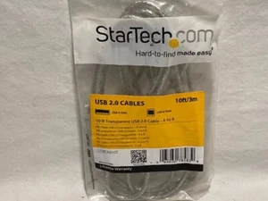 StarTech.com 10 ft Transparent USB 2.0 Cable - A to B - NEW - FAST FREE SHIPPING - Picture 1 of 1