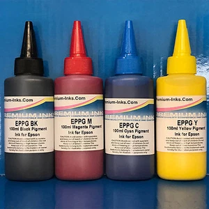 4X100ml RELLENO DE TINTA PIGMENTO TINTA PARA EPSON ECOTANQUE ECO TANQUE L355 L555 ET-2550 - Imagen 1 de 1