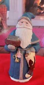 Vintage Annie & Jack Santa Claus Christmas Figurine Collectible Blue Coat - Picture 1 of 5