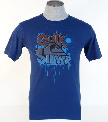 Quiksilver Signature Blue Short Sleeve Tee T Shirt Youth Boys NWT - Изображение 1 из 4
