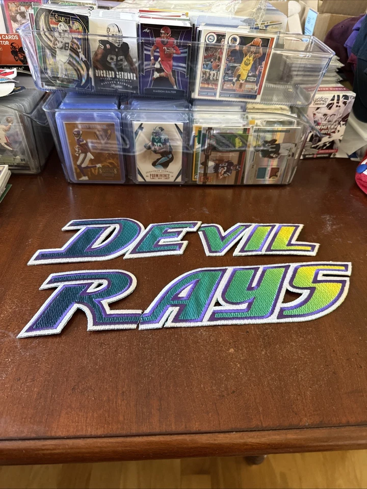 Tampa Bay Devil Rays AUTHENTIC JERSEY CHEST PATCH TACKLE TWILL LETTERS 4 Pc 12” - Image 1 of 2