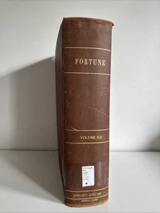 Vtg FORTUNE Magazine January - June 1936 BOUND BOOK 6 Issues Ads Art Vol XIII - Picture 1 of 13
