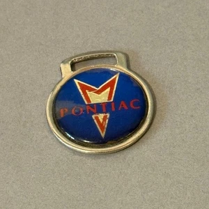 Vintage Pontiac Car Emblem Hood Ornament Automobile Badge USA Blue Red Arrow mcm - Picture 1 of 3