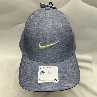 Nike Hombres Talla L/XL Gris Dri Fit Club Swoosh No Estructurado Gorra Sombrero Foto 1 de 4