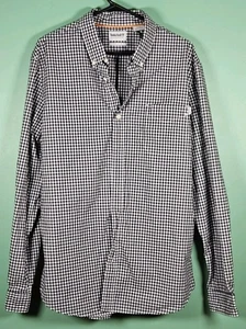 Camisa Timberland Para Hombre Talla XL Calce Regular Negra/Blanca Manga Larga - Imagen 1 de 4